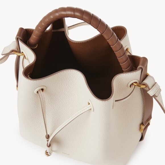 Chloé Marcie Grained Calfskin Bucket Bag Misty Ivory - Picture 7 of 16